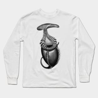 Botanical Carnivorous Plant Drawing Nepenthes Villosa Pitcher Long Sleeve T-Shirt